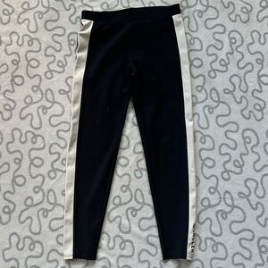 Moncler White Side Stripe Leggings